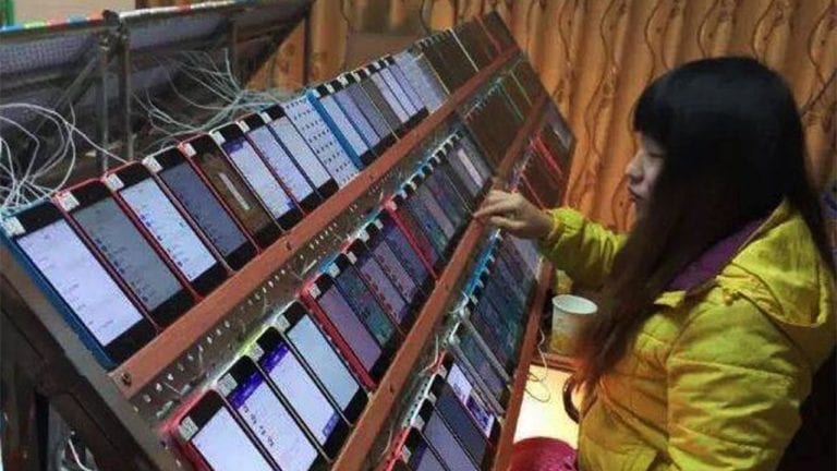 illegal click farm in china