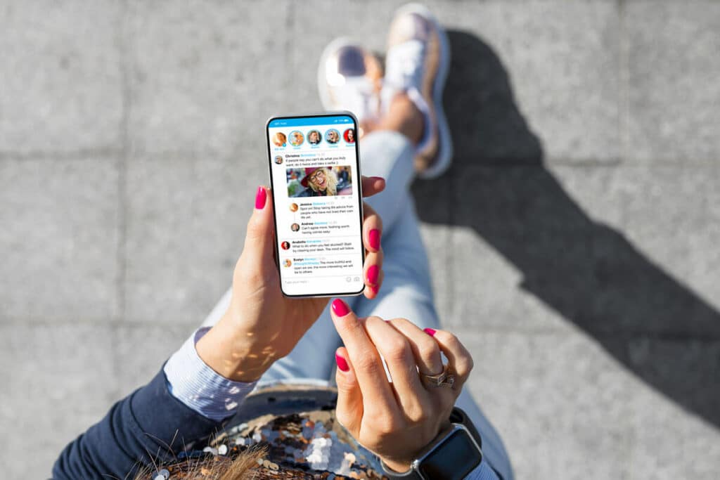 woman social media