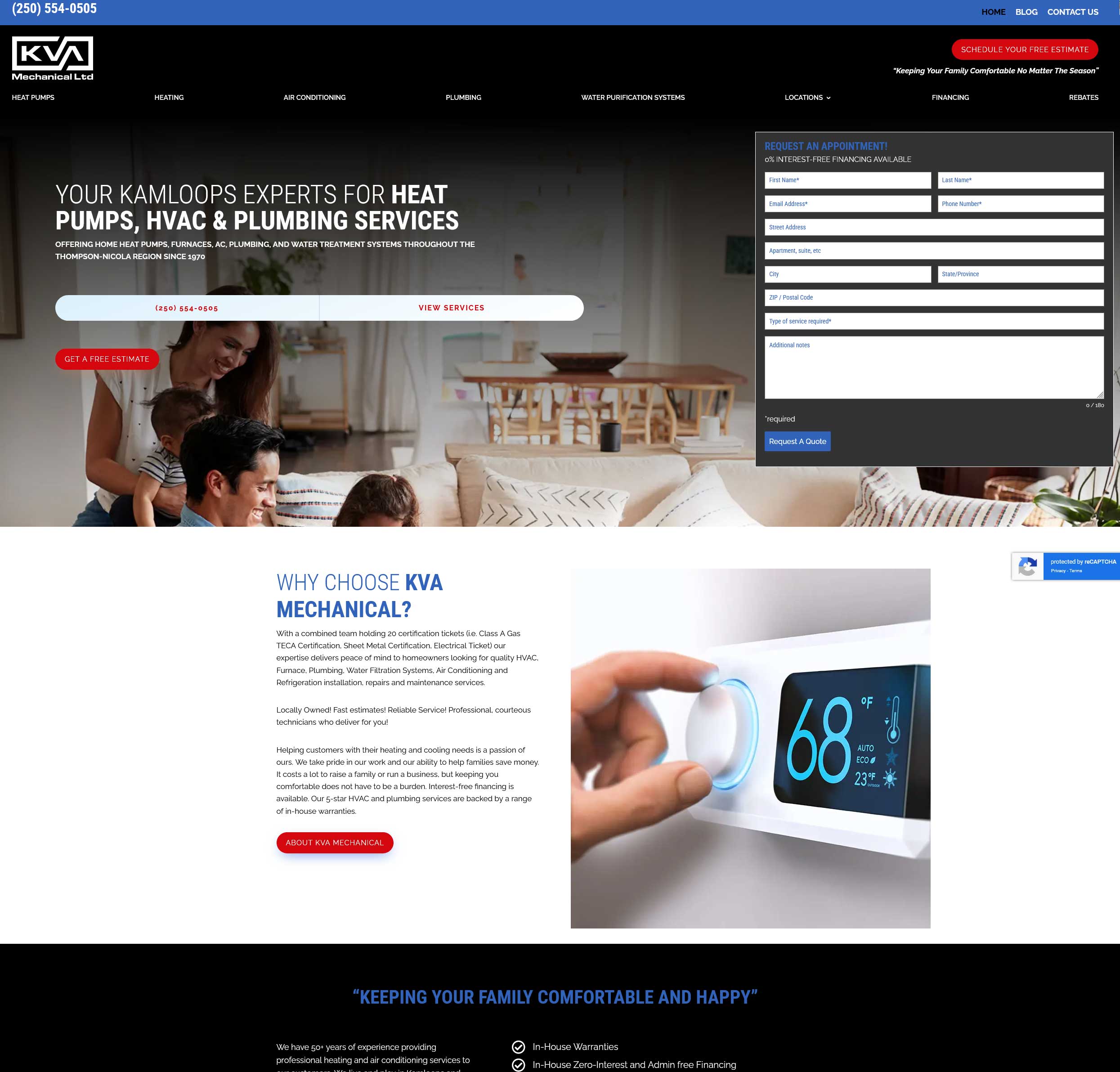 Heat Pump HVAC & Plumbing Experts in Kamloops BC KVA Mechanical
